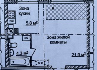 Продаю квартиру студию, 31.2 м2, Нижний Новгород, улица Академика Чазова, 2, метро Горьковская