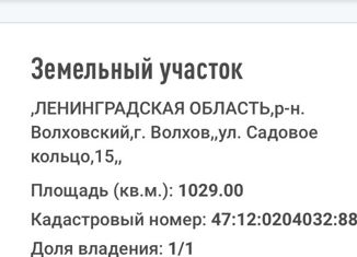 Продажа земельного участка, 10 сот., Волхов, площадь Ленина