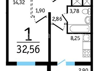 Продажа однокомнатной квартиры, 34 м2, Ростов-на-Дону, улица Ткачёва, 40с1, ЖК Пятый Элемент