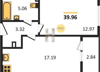 Продается 1-комнатная квартира, 39.96 м2, Санкт-Петербург, ЖК Триумф Парк, Среднерогатская улица, 11