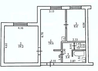 Продается 2-комнатная квартира, 54.8 м2, рабочий посёлок Ордынское, проспект Революции, 90Г