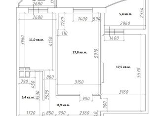 Двухкомнатная квартира на продажу, 63.5 м2, Краснодар, Командорская улица, 9к1, ЖК Символ