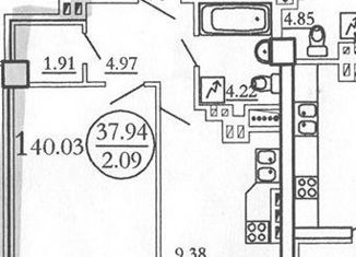 Продажа 1-ком. квартиры, 40.03 м2, Самара, улица Луначарского, 3, метро Алабинская