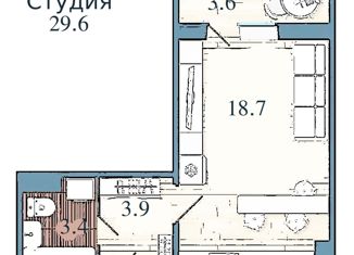 Продажа квартиры студии, 29.6 м2, Новосибирск, метро Площадь Маркса, улица Ивана Севастьянова, 10