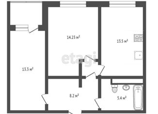 Продается двухкомнатная квартира, 58.3 м2, Тюмень, ЖК Кватро, Дамбовская улица, 25к1