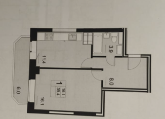 Продам 1-комнатную квартиру, 42.4 м2, Волгоград, Раздольная улица, 3, Дзержинский район