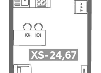 Продаю квартиру студию, 24.6 м2, Кудрово, Солнечная улица, 10к1