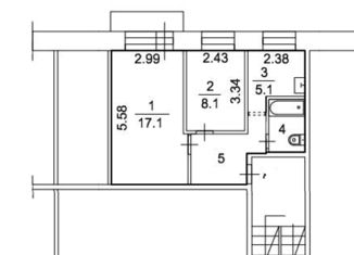 Продается 2-комнатная квартира, 39.6 м2, Томская область, улица Говорова, 36А