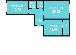 Продам 2-комнатную квартиру, 59.84 м2, Оренбург, Дзержинский район, улица Рокоссовского, 27