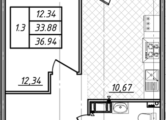 Продажа однокомнатной квартиры, 35.44 м2, Санкт-Петербург, метро Чёрная речка, Белоостровская улица