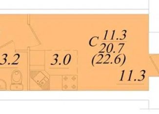 Продам квартиру студию, 22.8 м2, Вологодская область, Новгородская улица, 34к3