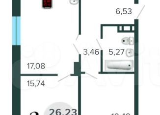 Продается двухкомнатная квартира, 61.5 м2, Новосибирск, улица Лескова, 25, улица Лескова