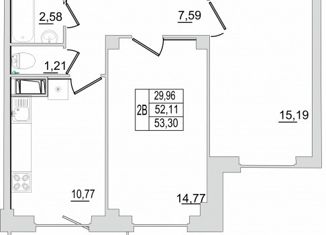 Продажа 2-комнатной квартиры, 53.3 м2, Псков, улица Ижорского Батальона, 17