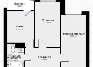 Продается двухкомнатная квартира, 59 м2, Краснодар, улица Адмирала Крузенштерна, 5, Прикубанский округ