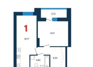 Продаю однокомнатную квартиру, 50.5 м2, Екатеринбург, ЖК Парк Каменные Палатки, улица Владимира Высоцкого, 5А