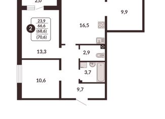 Продам трехкомнатную квартиру, 66.7 м2, Киров, улица Карла Маркса, 184, Первомайский район