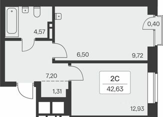 Продаю 2-ком. квартиру, 43 м2, Новосибирск, ЖК Расцветай на Красном, Красный проспект, 167/3