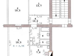 Продается трехкомнатная квартира, 76 м2, Екатеринбург, улица Баумана, 23, улица Баумана