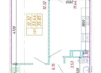 Продам однокомнатную квартиру, 35.85 м2, Кудрово, Европейский проспект, 22, ЖК Европейский парк