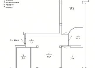 Продаю 3-комнатную квартиру, 126 м2, Красноярск, улица Авиаторов, 39, ЖК Лазурный