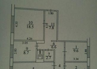 Продам четырехкомнатную квартиру, 87.7 м2, Кемерово, Стахановская улица, 1А, жилой район Кедровка