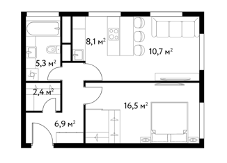 Продам 2-ком. квартиру, 50 м2, Москва, Большая Спасская улица, 35, Большая Спасская улица