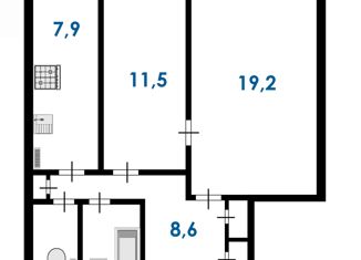 Продам 2-ком. квартиру, 52.8 м2, Санкт-Петербург, Курская улица, 5, Курская улица