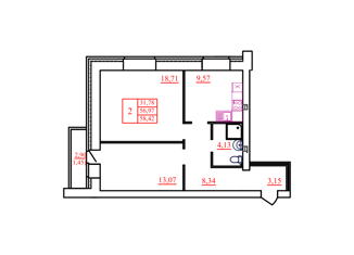 Продаю 2-ком. квартиру, 59 м2, Архангельск, Карпогорская улица