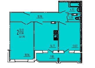 Продам двухкомнатную квартиру, 67.79 м2, Брянск, Московский проспект, Фокинский район