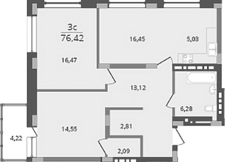 Продам 3-ком. квартиру, 80.6 м2, Новосибирск, Красный проспект, 220/6, ЖК Лев Толстой