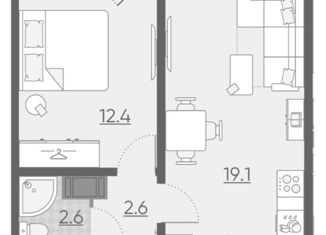 Продается 1-ком. квартира, 38 м2, Санкт-Петербург, набережная реки Каменки, 21к1, ЖК Заповедный парк