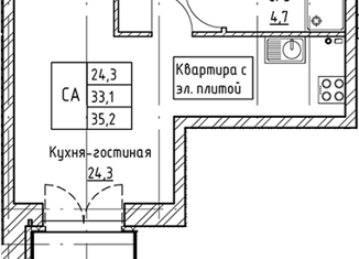 Продам квартиру студию, 35 м2, городской посёлок Новоселье, ЖК Ньюпитер, Невская улица