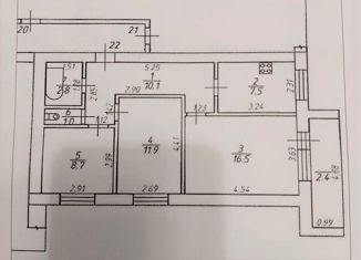 Продаю трехкомнатную квартиру, 58.5 м2, посёлок при железнодорожной станции Приветнинское, улица Военных Строителей, 9