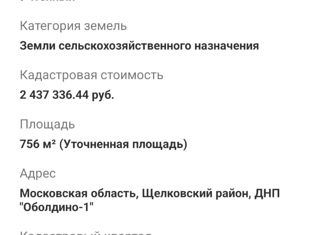 Продается участок, 7.56 сот., коттеджный посёлок Лосиный Парк