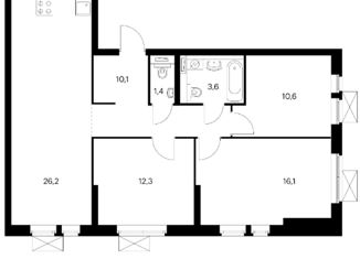 Продаю трехкомнатную квартиру, 80.1 м2, Москва, ЖК Большая Очаковская 2, Большая Очаковская улица, 2