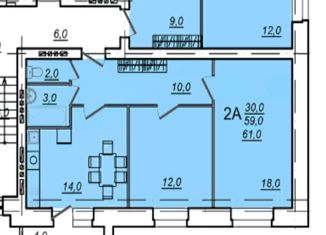 Продажа 2-комнатной квартиры, 61 м2, Вологда, Северная улица, 36В, микрорайон Водники