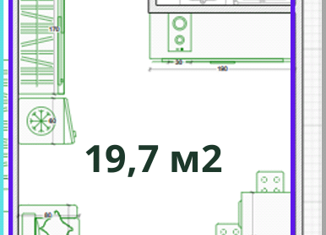 Квартира на продажу студия, 19.7 м2, Москва, улица Вучетича, 28к4, улица Вучетича