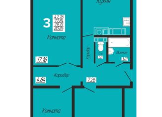 Продаю трехкомнатную квартиру, 81 м2, село Печерск, Кленовая улица, 2