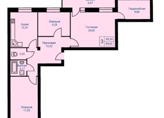 3-комнатная квартира на продажу, 84.5 м2, Первоуральск, улица Сакко и Ванцетти, 10