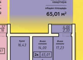 Продам двухкомнатную квартиру, 65.01 м2, Ивановская область, Лежневская улица, 164В