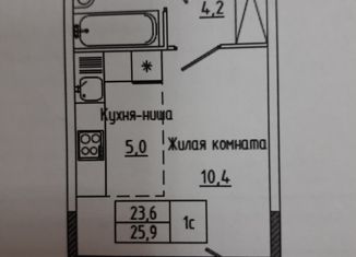 Квартира на продажу студия, 25.9 м2, Пермь, улица Татьяны Барамзиной, 32, ЖК АйЛав