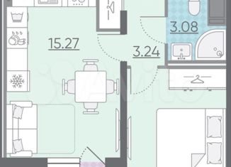 Продам 1-комнатную квартиру, 32.1 м2, Санкт-Петербург, ЖК Ручьи, Пискарёвский проспект, 165к1