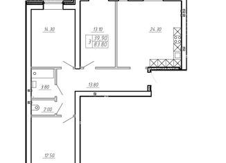 Продам трехкомнатную квартиру, 83.8 м2, посёлок Пригородный