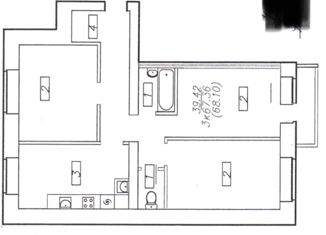 Продается 3-комнатная квартира, 65.7 м2, Вологда, микрорайон Прилуки, Приграничная улица, 12
