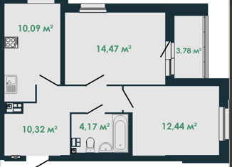 Продаю 2-комнатную квартиру, 52.85 м2, Верхняя Пышма, улица Калинина, 33