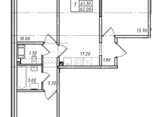 Продам 3-комнатную квартиру, 62 м2, посёлок Ковалёво, посёлок Ковалёво, 77
