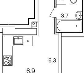 Продам квартиру студию, 25.2 м2, деревня Анкудиновка, ЖК КМ Анкудиновский Парк, Русская улица, 12