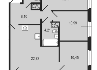 Продам 3-ком. квартиру, 75 м2, Санкт-Петербург, ЖК Новоорловский, набережная реки Каменки, 11к3