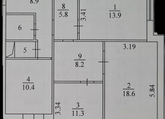 Продажа трехкомнатной квартиры, 82.8 м2, Москва, Шереметьевская улица, 37к1, Шереметьевская улица