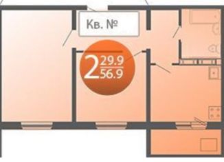 Продается 2-комнатная квартира, 56.9 м2, село Засечное, Прибрежный бульвар, 3, ЖК Лазурный